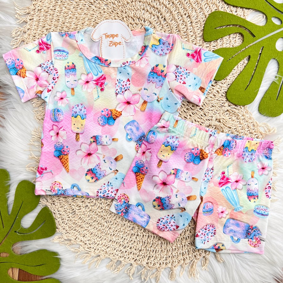 Pijama de Microfibra - Sorvetinhos Pijama de Microfibra - Sorvetinhos